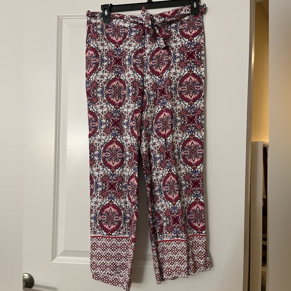 Loft Medium Wide Leg Tie Pant